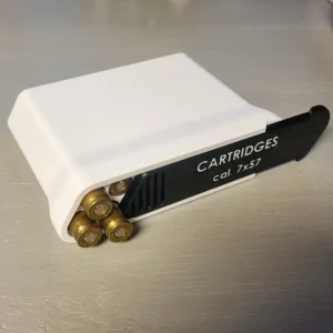 Ammunitionslåda med skjutlock.
