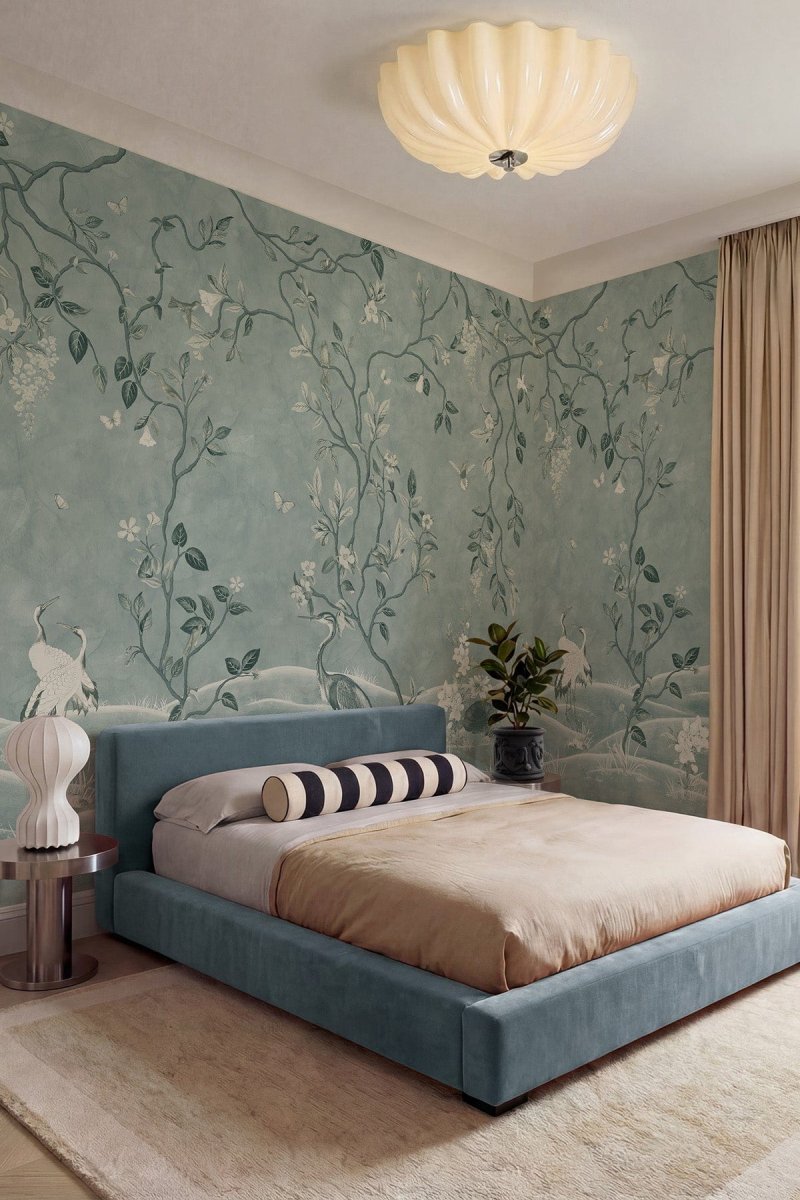Chinoiserie Fauna Aqua Blue