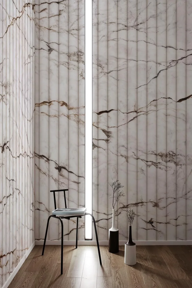 Fluted Marble Wallpaper Neutral - Bild 5
