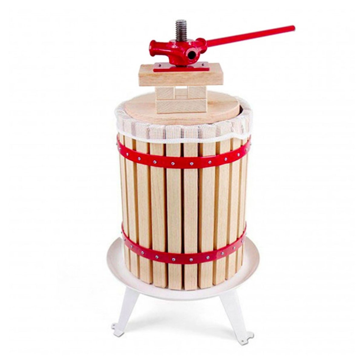 Äppelpress, fruktpress, vinpress – träkorg, 18 l - Bild 2
