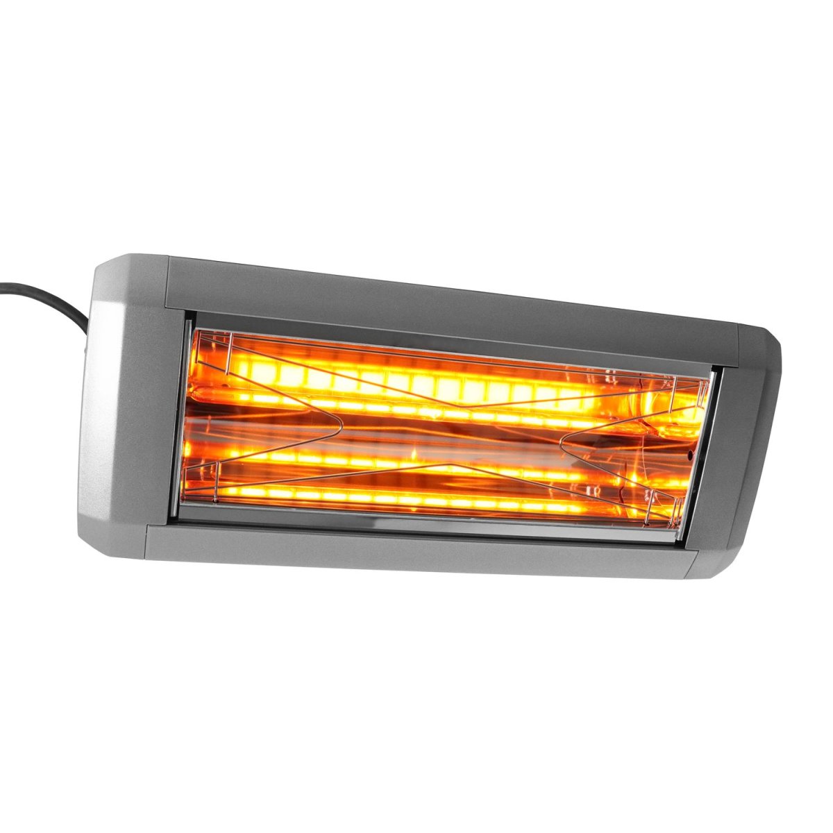 Utomhusvärmare, infraröd värmare, utomhusradiator – modell Heliosa 9, med skyddsgaller, silver - Bild 2