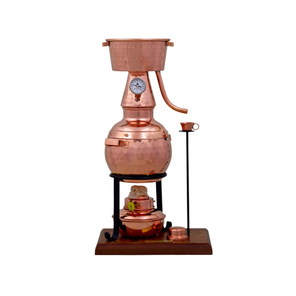 Destillationsapparat, destillator, destillationsutrustning – Alquitara Premium, med spritbrännare och termometer, 0,7 liter - Bild 2